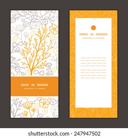Vector magical floral vertical frame pattern invitation greeting cards set