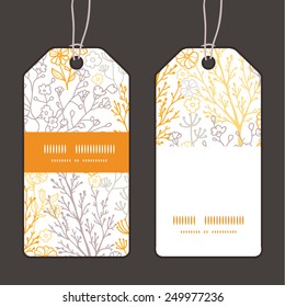 Vector magical floral vertical stripe frame pattern tags set