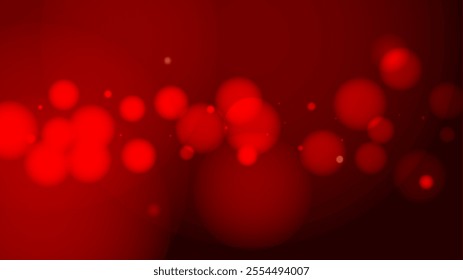 Vector Magical Glowing Background with Dark Green Falling Bokeh Circles on Black. Christmass and New Year Poster. Cosmic Bokeh Light. Valentines Day Header. Defocused Print.