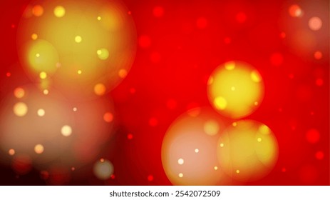 Vector Magical Glowing Background with Pink Falling Bokeh Circles on Black. Love and Passion. Baby Fairy Print. Christmass Night Template Design. Defocused Print.