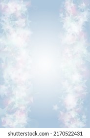 Vector Magical Glowing Background with Silver and Purple Falling Stars on Grey. Sparkle Star Sky Cover and Card Design. Glittery Confetti Frame. Christmas and New Year Poster. Baby Fairy Print.