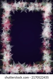Vector Magical Glowing Background with Silver and Purple Falling Stars on Black. Sparkle Star Night Design. Glittery Confetti Frame. Cosmic Bokeh Light. Christmas and New Year Poster. Baby Fairy Print