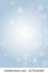 Vector Magical Glowing Background with Silver and Purple Falling Stars on Grey. Sparkle Star Sky Cover and Card Design. Glittery Confetti Frame. Christmas and New Year Poster. Baby Fairy Print.