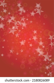 Vector Magical Glowing Background with Silver White and Purple Falling Stars on Red. Sparkle Star Night Cover and Card Design. Christmas and New Year Poster. Glittery Confetti Frame.