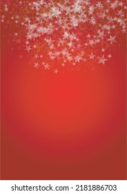 Vector Magical Glowing Background with Silver White and Purple Falling Stars on Red. Sparkle Star Night Cover and Card Design. Christmas and New Year Poster. Baby Fairy Print.