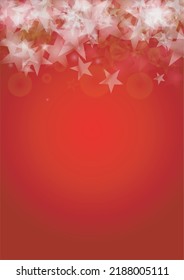 Vector Magical Glowing Background with Silver White and Purple Falling Stars on Red. Sparkle Star Night Cover and Card Design. Christmas and New Year Poster. Christmass Snow.