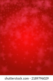 Vector Magical Glowing Background with Silver White and Purple Falling Stars on Red. Sparkle Star Night Cover and Card Design. Christmas and New Year Poster. Cosmic Bokeh Light.