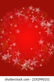 Vector Magical Glowing Background with Silver White and Purple Falling Stars on Red. Sparkle Star Night Cover and Card Design. Christmas and New Year Poster. Noel Poster Design.
