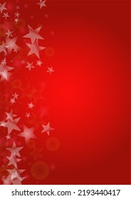 Vector Magical Glowing Background with Silver White and Purple Falling Stars on Red. Sparkle Star Night Cover and Card Design. Christmas and New Year Poster. Christmass Snow.