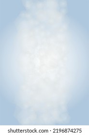 Vector Magical Glowing Background with Silver and Purple Falling Hexagon on Blue. Falling Snow. Glittery Confetti Frame. Christmas and New Year Design.  Winter Sky with Bokeh Snowfall. 