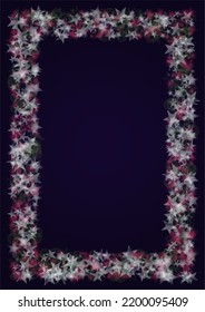 Vector Magical Glowing Background with Silver and Purple Falling Stars on Black. Sparkle Star Night Design. Glittery Confetti Frame. Cosmic Bokeh Light. Christmas and New Year Poster. Baby Fairy Print