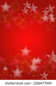 Vector Magical Glowing Background with Silver White and Purple Falling Stars on Red. Sparkle Star Night Cover and Card Design. Christmas and New Year Poster. Starry Festive Cover.