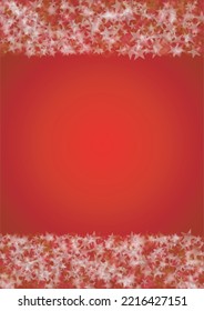 Vector Magical Glowing Background with Silver White and Purple Falling Stars on Red. Sparkle Star Night Cover and Card Design. Christmas and New Year Poster. Glittery Confetti Frame.