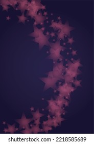 Vector Magical Glowing Background with Silver and Purple Falling Hexagon Snowflakes on Black. Falling Snow. Glittery Confetti Frame. Cosmic Bokeh Light. Christmas and New Year Poster. Winter Sky.