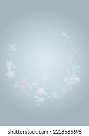 Vector Magical Glowing Background with Silver and Purple Falling Stars on Black. Sparkle Star Night Design. Glittery Confetti Frame. Cosmic Bokeh Light. Christmas and New Year Poster. Baby Fairy Print