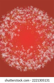 Vector Magical Glowing Background with Silver White and Purple Falling Stars on Red. Sparkle Star Night Cover and Card Design. Christmas and New Year Poster. Cosmic Bokeh Light.