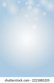 Vector Magical Glowing Background with Silver and Purple Falling Hexagon on Blue. Falling Snow. Glittery Confetti Frame. Christmas and New Year Design.  Winter Sky with Bokeh Snowfall. 