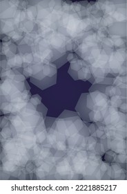El fondo vectorial mágico brillando con la plata y el morado cayendo Hexagon copos de nieve sobre negro. Nieve cayendo. Marco De Confetti Glittery. Luz Cósmica De Bokeh. Afiche de Navidad y Año Nuevo. Cielo invernal.