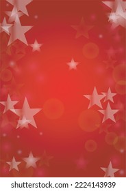 Vector Magical Glowing Background with Silver White and Purple Falling Stars on Red. Sparkle Star Night Cover and Card Design. Christmas and New Year Poster. Noel Poster Design.