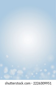 Vector mágico fondo brillante con hexágono plateado y morado sobre azul. Nieve cayendo. Marco De Confetti Glittery. Diseño de Navidad y Año Nuevo.  Cielo invernal con nevada de Bokeh. 