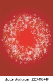 Vector Magical Glowing Background with Silver White and Purple Falling Stars on Red. Sparkle Star Night Cover and Card Design. Christmas and New Year Poster. Starry Festive Cover.