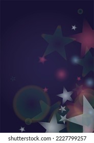 Vector Magical Glowing Background with Silver and Purple Falling Stars on Black. Sparkle Star Night Design. Glittery Confetti Frame. Cosmic Bokeh Light. Christmas and New Year Poster. Baby Fairy Print