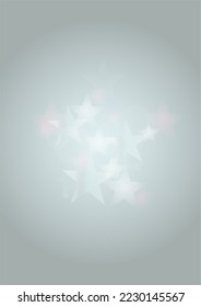 Vector Magical Glowing Background with Silver and Purple Falling Hexagon on Blue. Falling Snow. Glittery Confetti Frame. Christmas and New Year Design. Winter Sky. Summer Sunshine. Water Bokeh Splash.