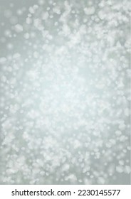 Vector Magical Glowing Background with Silver and Purple Falling Hexagon Snowflakes on Black. Falling Snow. Glittery Confetti Frame. Cosmic Bokeh Light. Christmas and New Year Poster. Winter Sky.