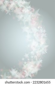 Vector Magical Glowing Background with Silver and Purple Falling Stars on Black. Sparkle Star Night Design. Glittery Confetti Frame. Cosmic Bokeh Light. Christmas and New Year Poster. Baby Fairy Print