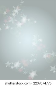 Vector Magical Glowing Background with Silver and Purple Falling Hexagon Snowflakes on Black. Falling Snow. Glittery Confetti Frame. Cosmic Bokeh Light. Christmas and New Year Poster. Winter Sky.