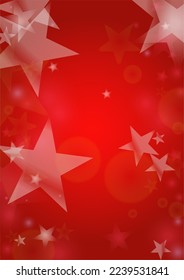 Vector Magical Glowing Background with Silver White and Purple Falling Stars on Red. Sparkle Star Night Cover and Card Design. Christmas and New Year Poster. Christmass Snow.