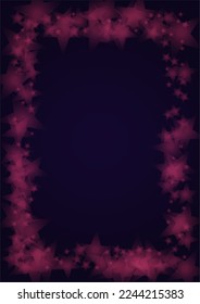 Vector Magical Glowing Background with Silver and Purple Falling Hexagon Snowflakes on Black. Falling Snow. Glittery Confetti Frame. Cosmic Bokeh Light. Christmas and New Year Poster. Winter Sky.