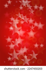 Vector Magical Glowing Background with Silver White and Purple Falling Stars on Red. Sparkle Star Night Cover and Card Design. Christmas and New Year Poster. Baby Fairy Print.
