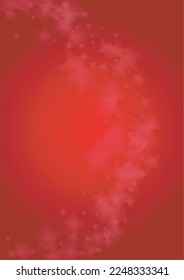 Vector Magical Glowing Background with Silver White and Purple Falling Stars on Red. Sparkle Star Night Cover and Card Design. Christmas and New Year Poster. Starry Festive Cover.