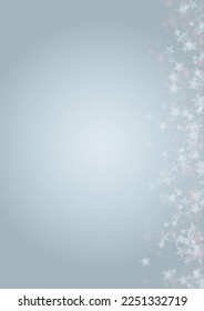 Vector Magical Glowing Background with Silver and Purple Falling Stars on Grey. Sparkle Star Sky Cover and Card Design. Glittery Confetti Frame. Christmas and New Year Poster. Baby Fairy Print.