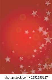 Vector Magical Glowing Background with Silver White and Purple Falling Stars on Red. Sparkle Star Night Cover and Card Design. Christmas and New Year Poster. Noel Poster Design.