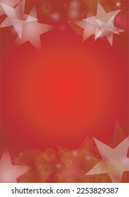 Vector Magical Glowing Background with Silver White and Purple Falling Stars on Red. Sparkle Star Night Cover and Card Design. Christmas and New Year Poster. Glittery Confetti Frame.