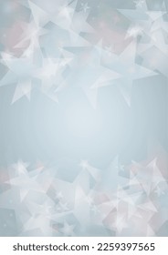Vector Magical Glowing Background with Silver and Purple Falling Stars on Grey. Sparkle Star Sky Cover and Card Design. Glittery Confetti Frame. Christmas and New Year Poster. Baby Fairy Print.