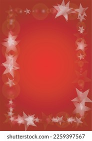 Vector Magical Glowing Background with Silver White and Purple Falling Stars on Red. Sparkle Star Night Cover and Card Design. Christmas and New Year Poster. Christmass Snow.