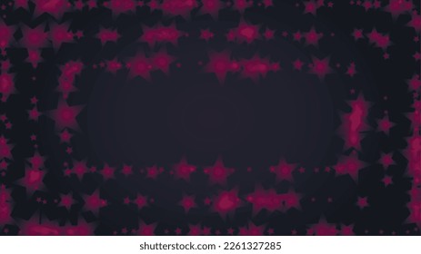 Vector Magical Glowing Background with Silver and Purple Falling Stars on Black. Christmass and New Year Poster. Baby Fairy Print. Merry Christmass Header.