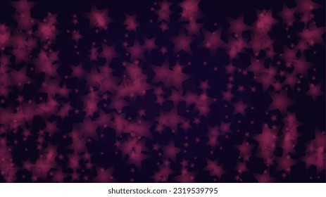 El fondo vectorial mágico brillante con las estrellas plateadas y moradas en negro. Cartel de Navidad y Año Nuevo. Impresión de hadas para bebés. Diseño mágico de páginas Web.