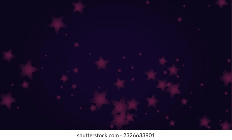 Vector Magical Glowing Background with Silver and Purple Falling Stars on Black. Christmass and New Year Poster. Glittery Confetti Frame. Holiday Email Design.