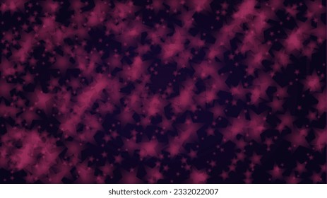 Vector Magical Glowing Background with Silver and Purple Falling Stars on Black. Christmass and New Year Poster. Cosmic Bokeh Light. Sparkle Star Night Banner Design.