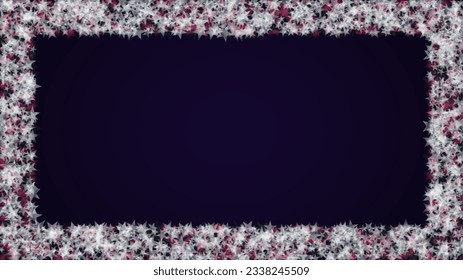 Vector Magical Glowing Background with Silver and Purple Falling Stars on Black. Christmass and New Year Poster. Baby Fairy Print. Magical Web Page Design.