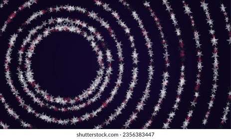 Vector Magical Glowing Background with Silver and Purple Falling Stars on Black. Christmass and New Year Poster. Cosmic Bokeh Light. Christmass Night Template Design.