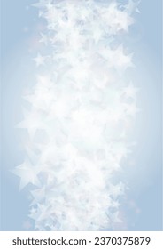 Vector Magical Glowing Background with Silver and Purple Falling Stars on Grey. Sparkle Star Sky Cover and Card Design. Glittery Confetti Frame. Christmas and New Year Poster. Cosmic Bokeh Light.