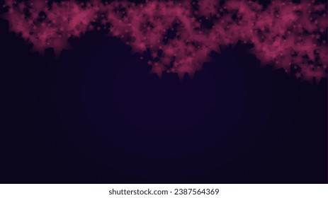 Vector Magical Glowing Background with Silver and Purple Falling Stars on Black. Christmass and New Year Poster. Baby Fairy Print. Sparkle Star Night Banner Design.