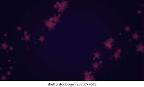Vector Magical Glowing Background with Silver and Purple Falling Stars on Black. Christmass and New Year Poster. Cosmic Bokeh Light. Merry Christmass Header.