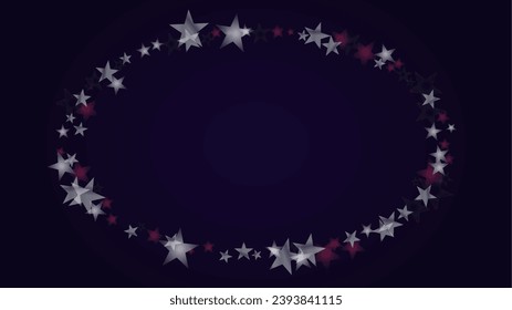 Vector Magical Glowing Background with Silver and Purple Falling Stars on Black. Christmass and New Year Poster. Baby Fairy Print. Merry Christmass Header.