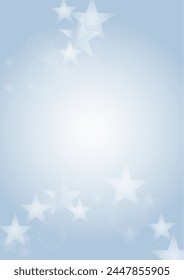 Vektorgrafik Magischer glühender Hintergrund mit silbernen und lila fallenden Sternen auf Grau. Sparkle Star Sky Cover und Kartendesign. Glitzernder Konfettirahmen. Weihnachtsmusiken und Neues Jahresplakat. Kosmisches Bokeh-Licht.